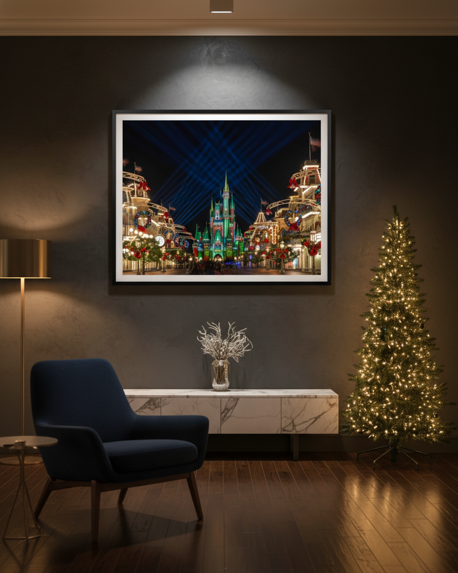 Magic Kingdom Christmas Art by William Drew