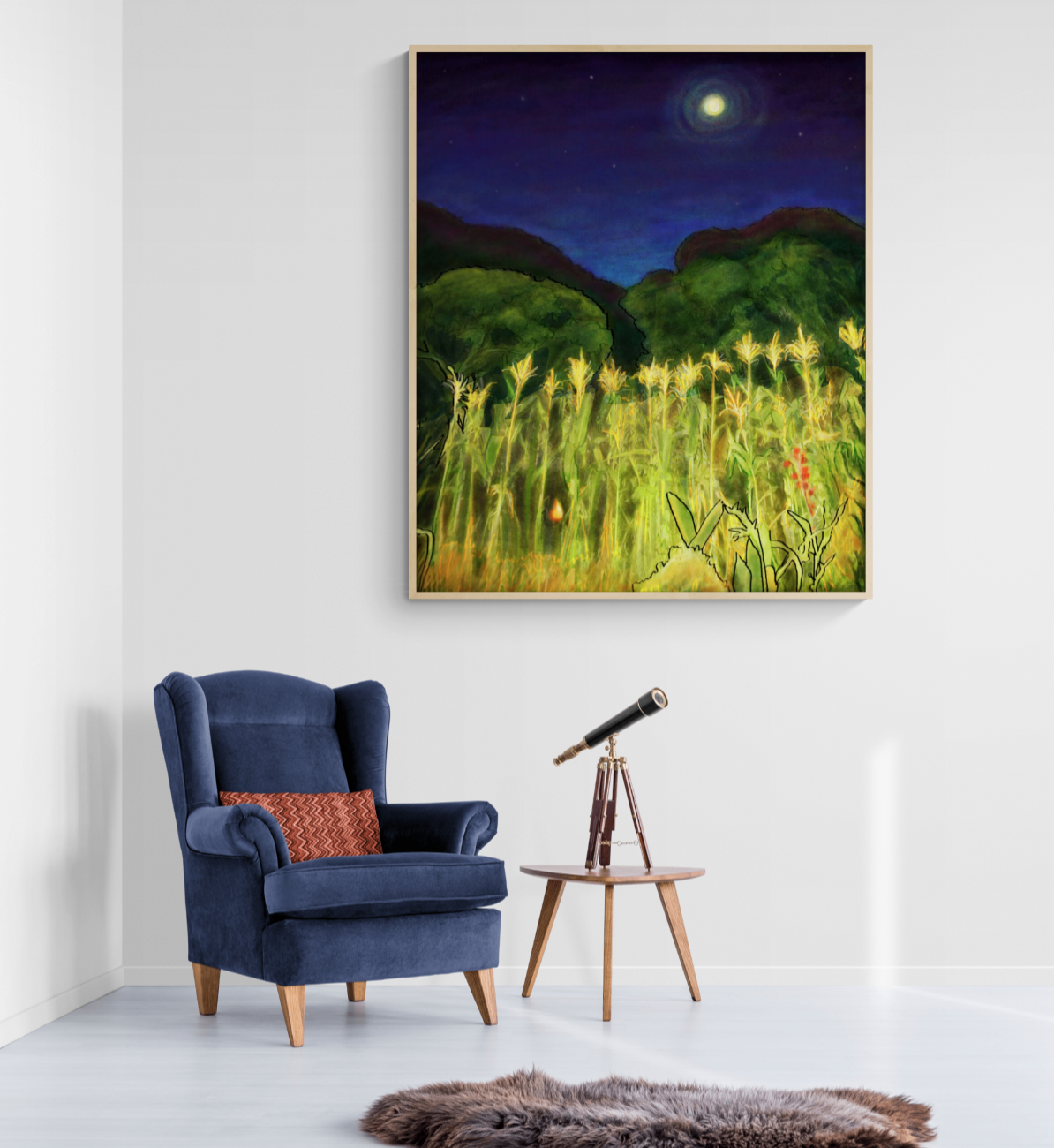 Malawi maize field in Lilongwe digital painting