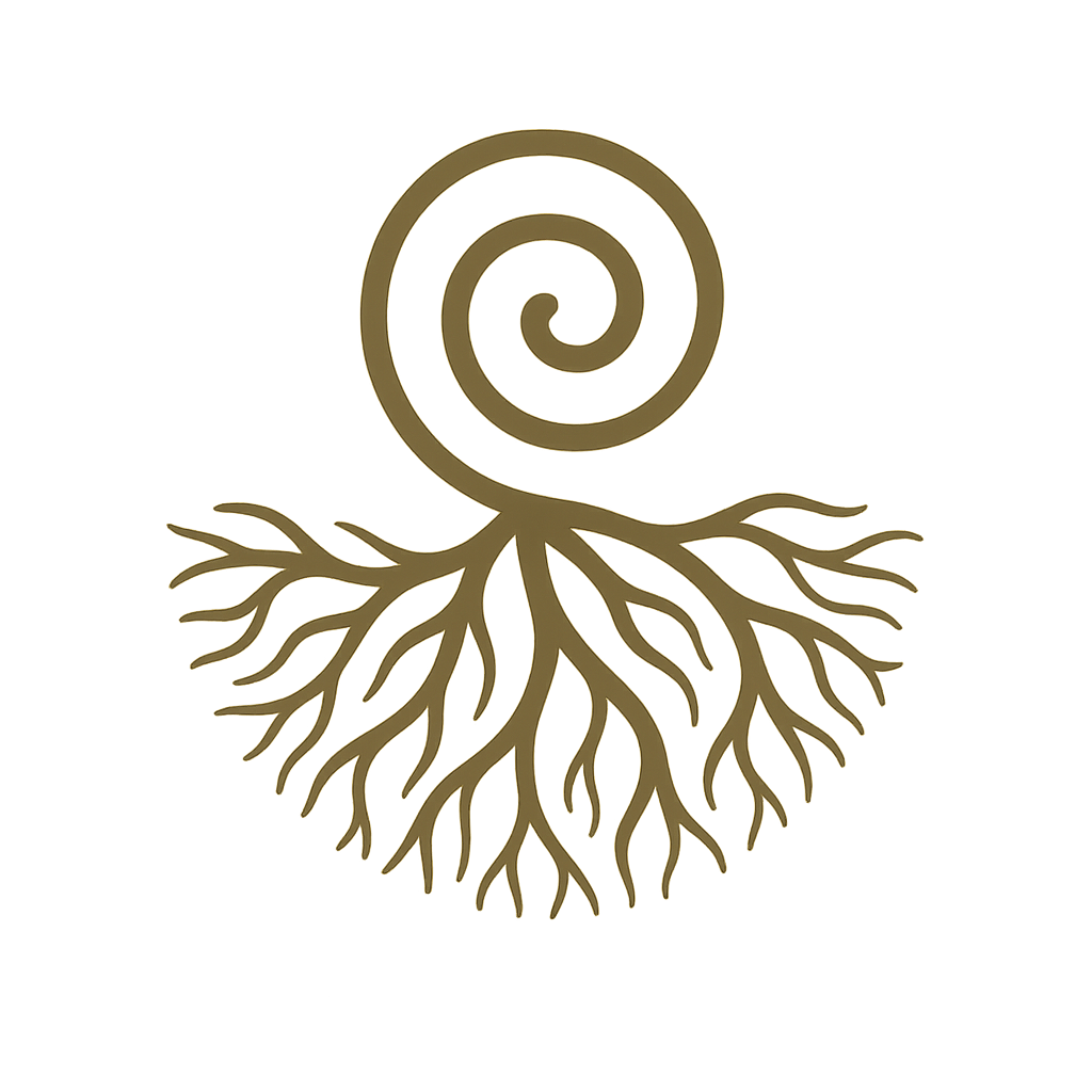Mycelial Memory Spiral glyph symbolizing the underground fungal network