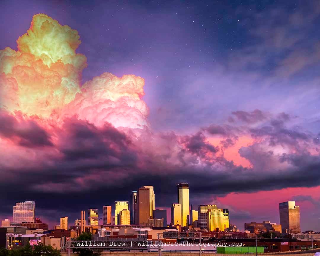 Sunset Storm Cloud and Minneapolis Skyline Photograph by William Drew Photography