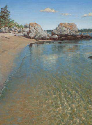Carters Beach Rocks, oil on canvas by William H. Hays