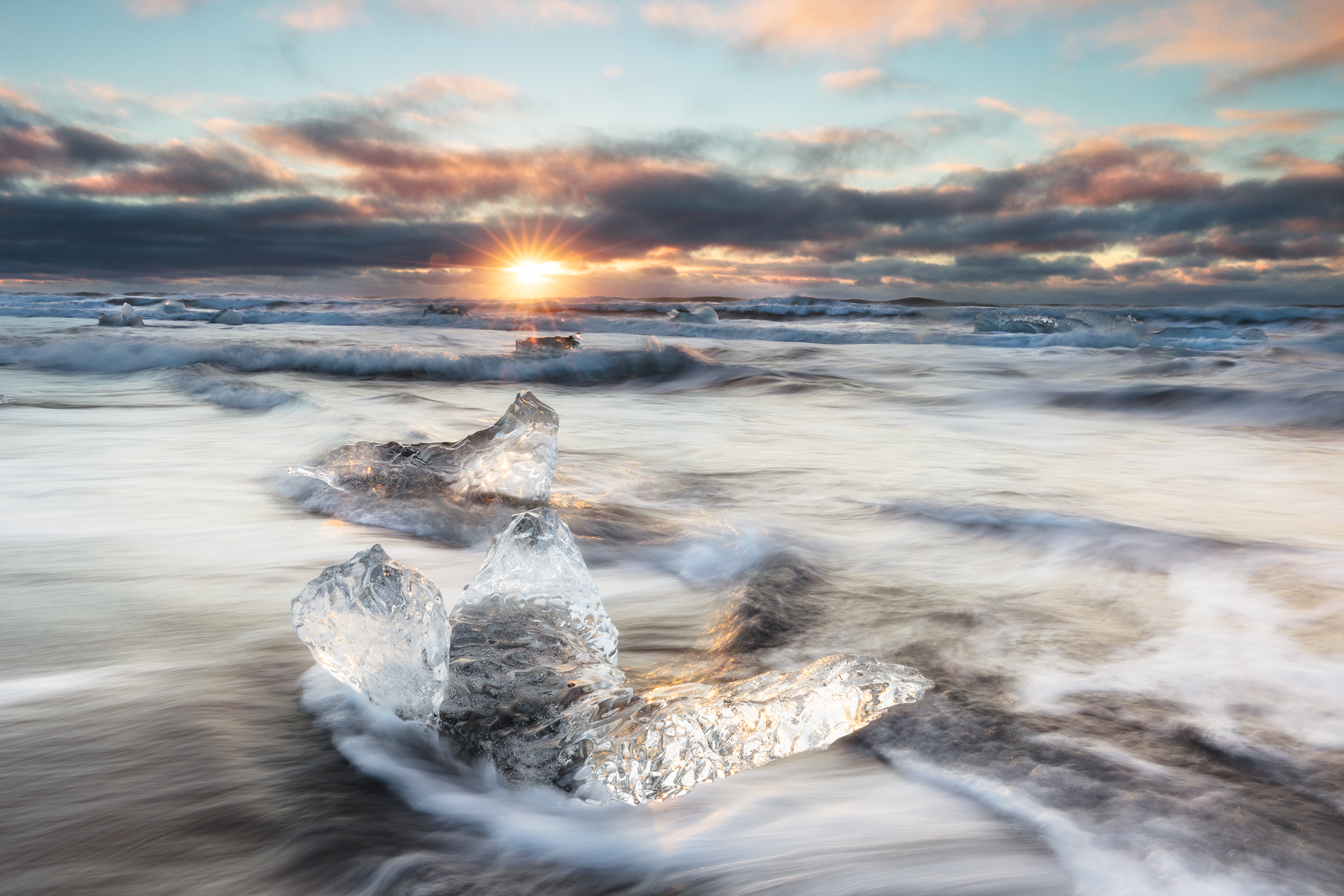 Diamond Beach, Iceland – Ice, Light, and Water by Robbie George