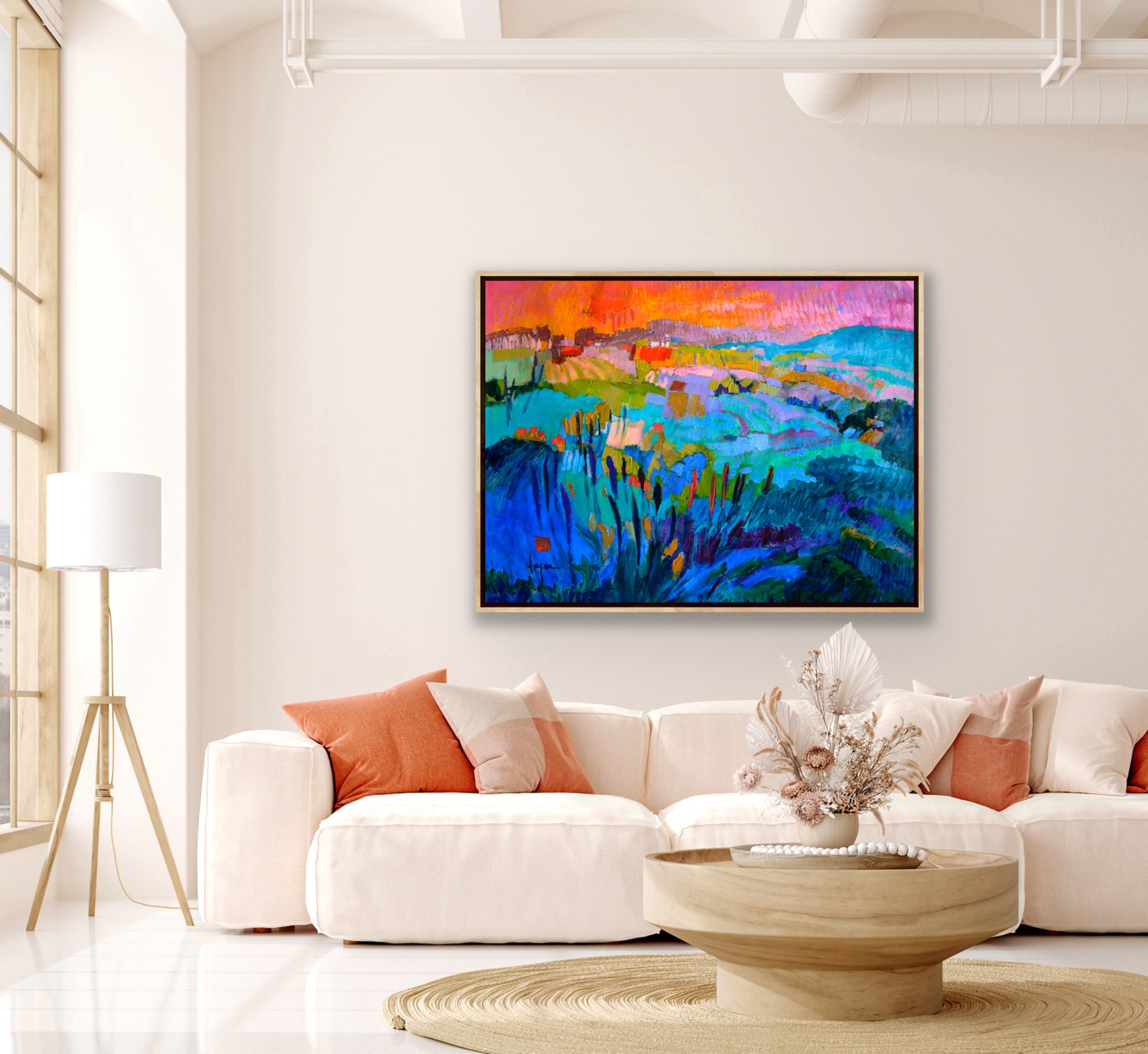 The Pond Within Abstract Mountain Landscape painting 