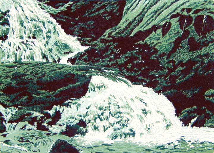 Solitude, impression 5, linocut print by William H. Hays