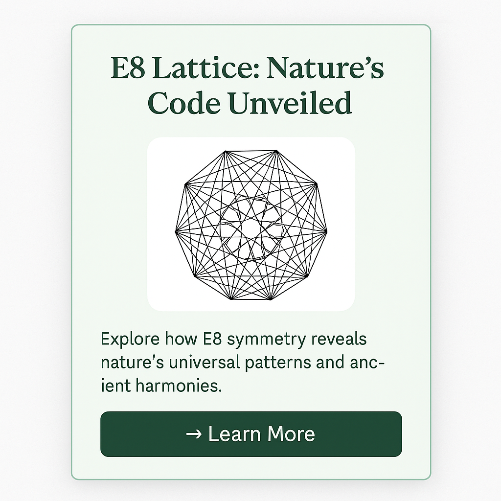 E8 Lattice – A Bridge Between Nature and Unified Physics