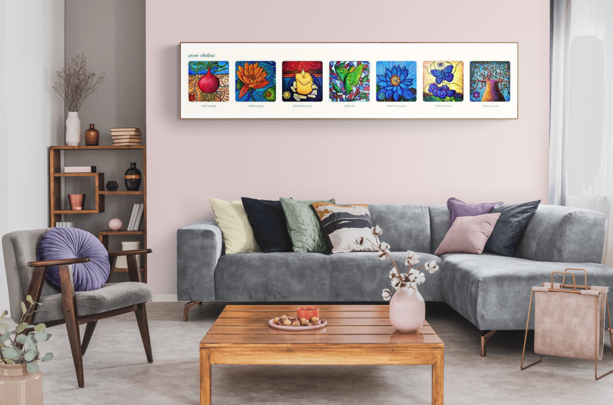 all seven chakras Malawian series art print