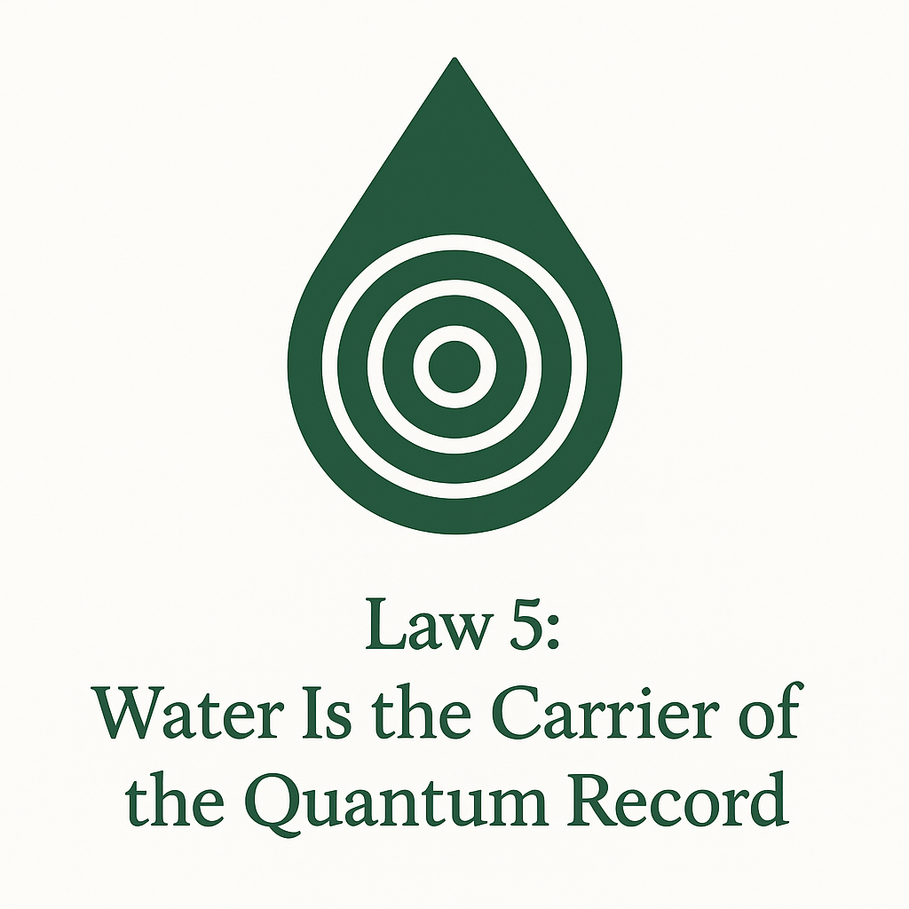 Water droplet with concentric memory rings – Law 5 glyph