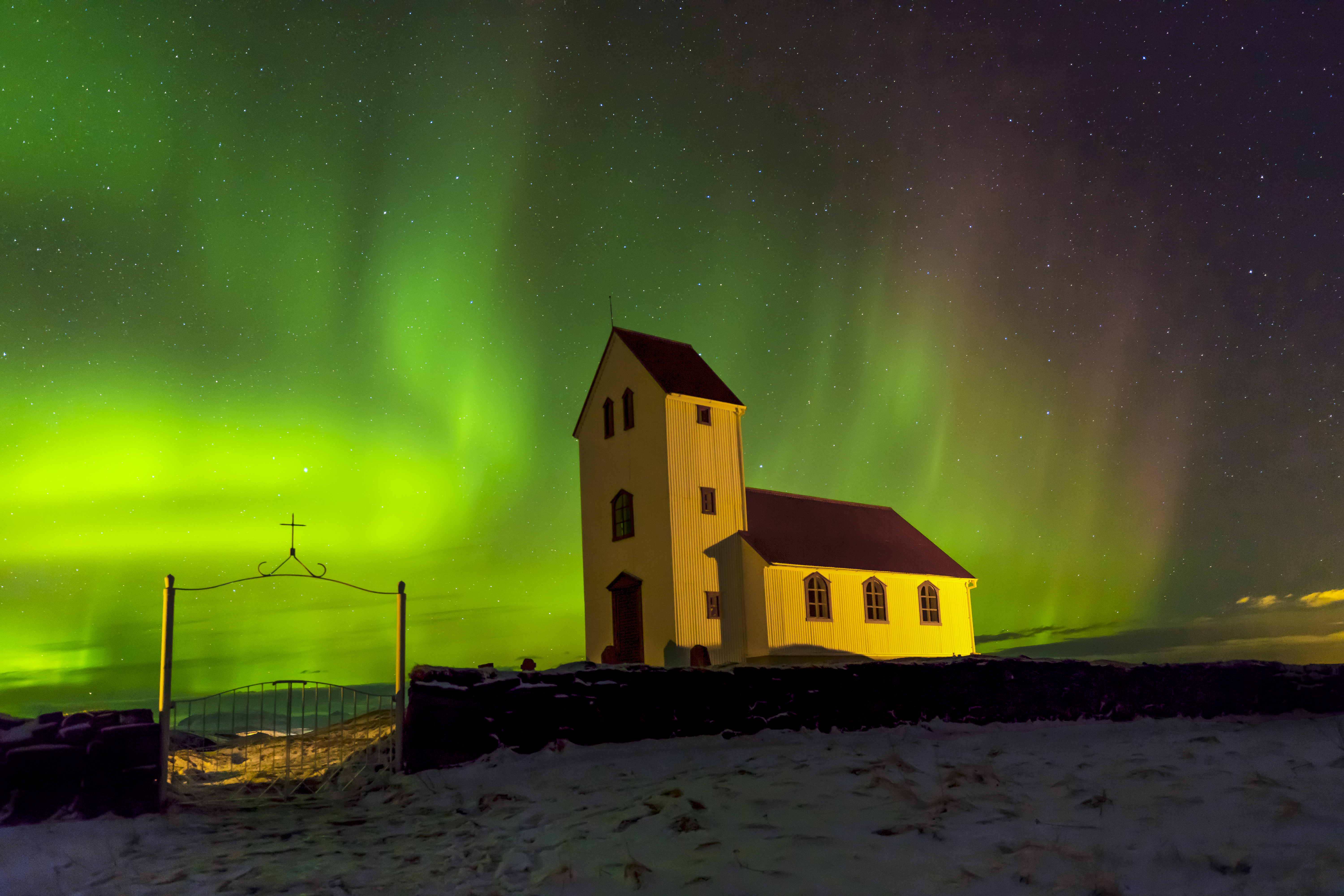 Aurora Borealis in Iceland – Celestial Light by Robbie George