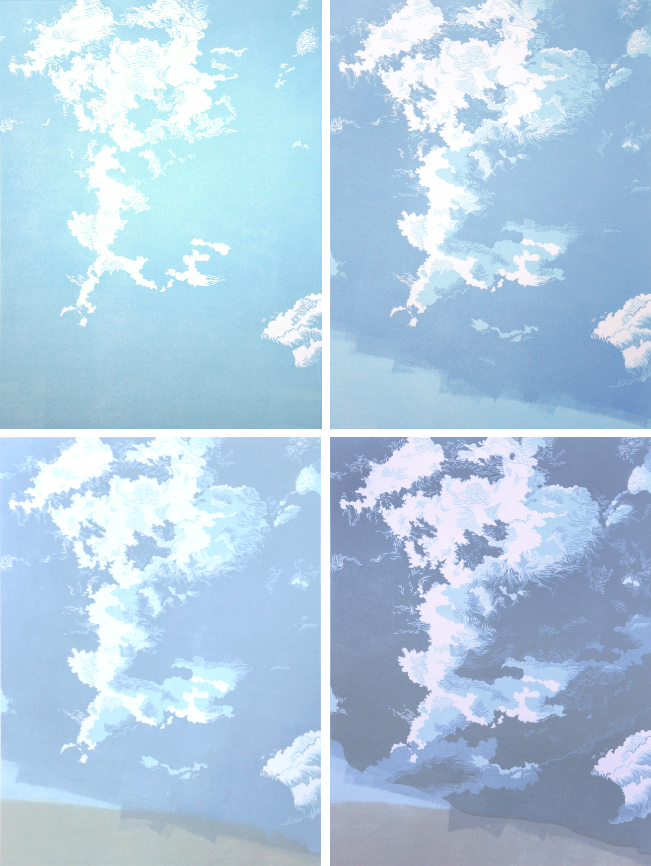 Migrant Sky, impressions 1-4, by William H. Hays