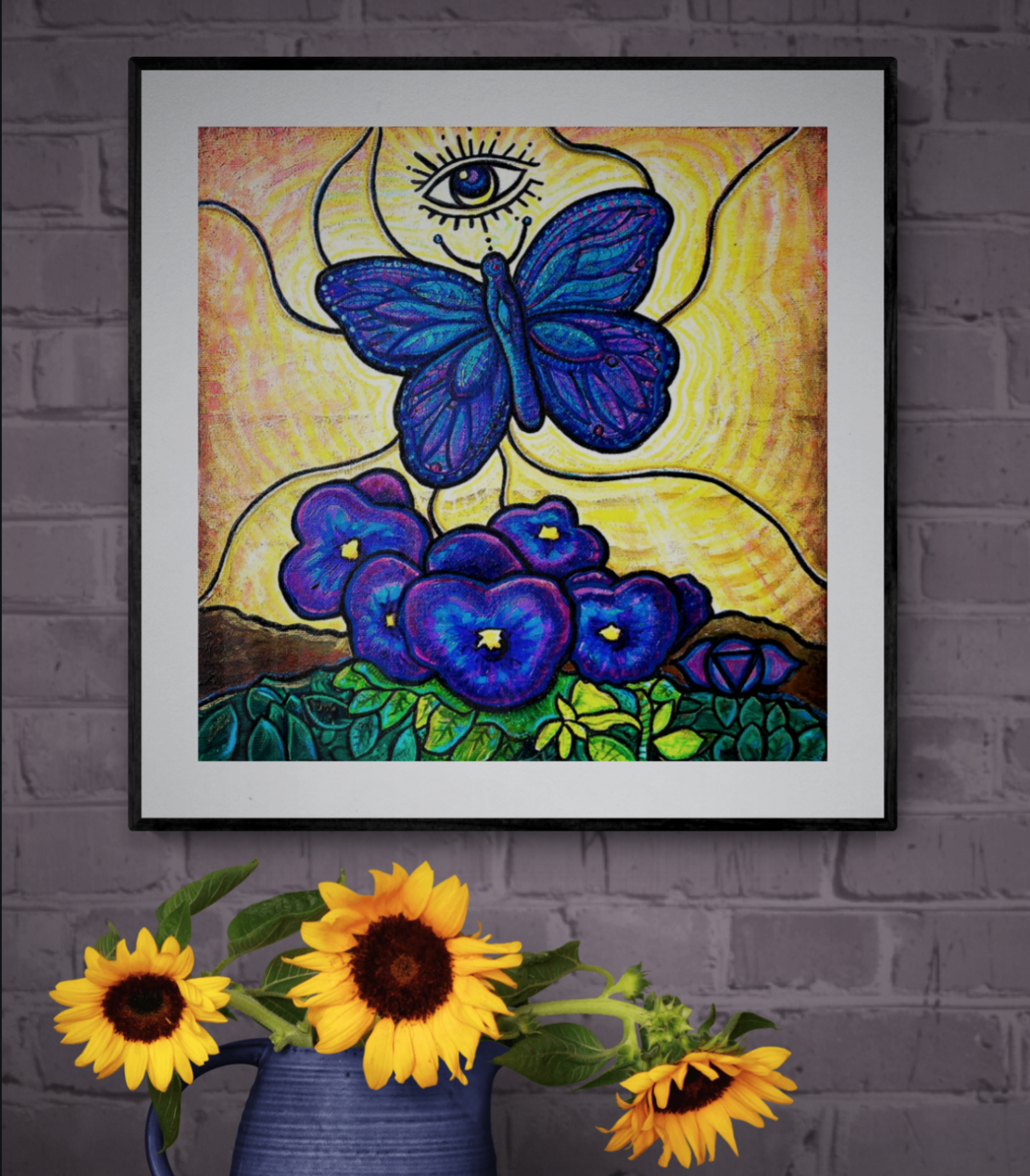 third eye intuition chakra meditation paitning art print