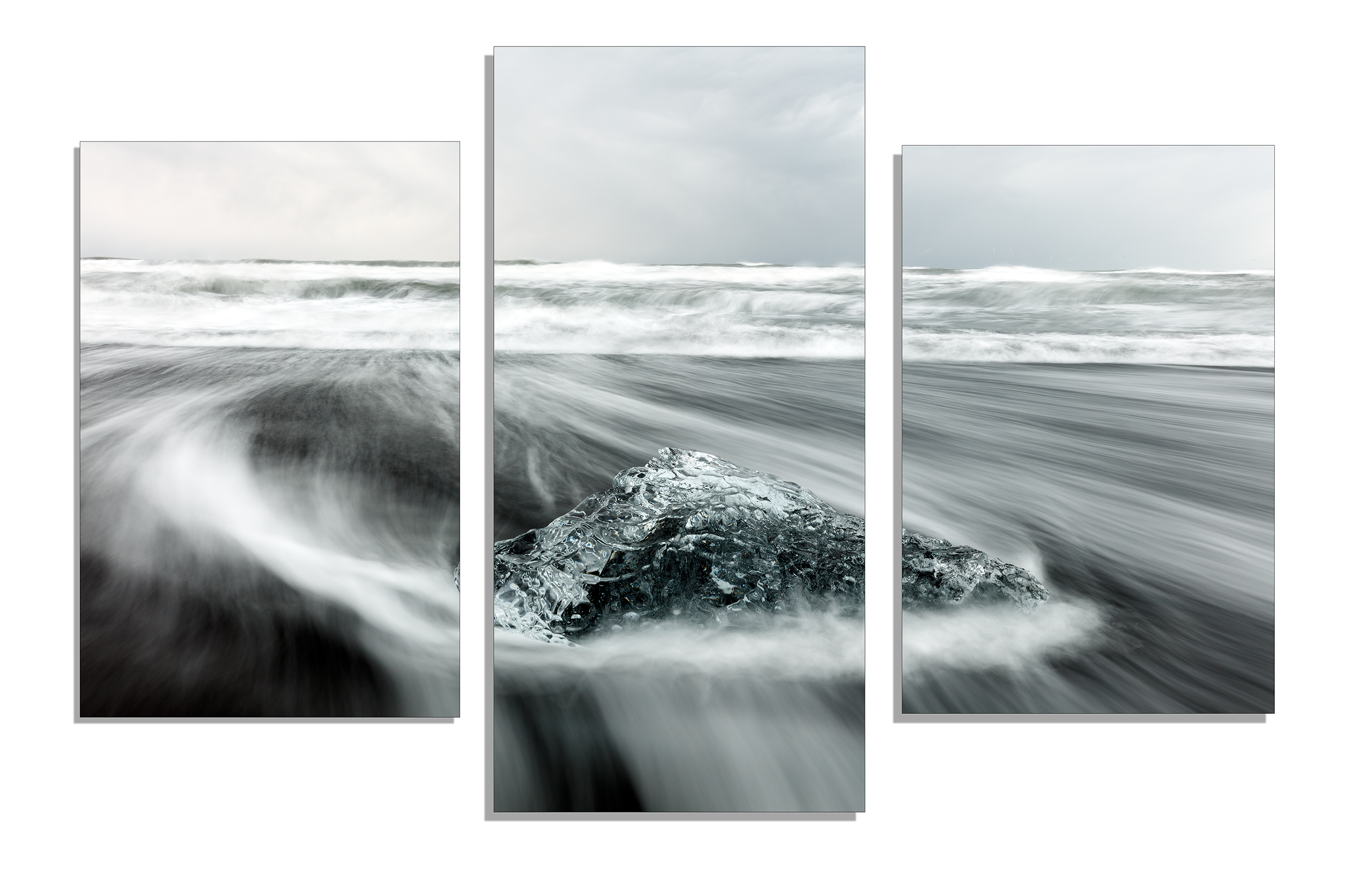 Triptych of Glacier Lagoon in Iceland