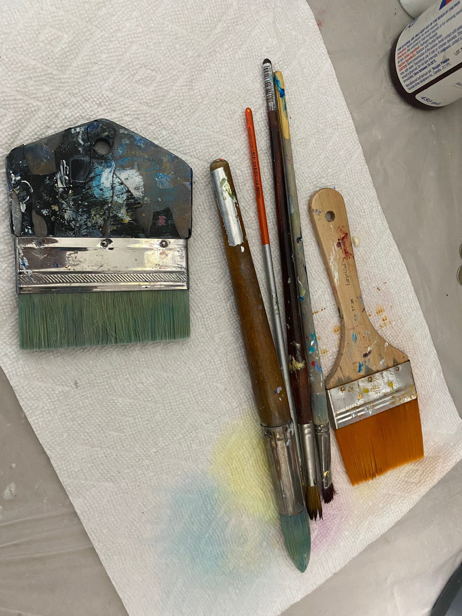 Brushes and tools for layered acrylic process