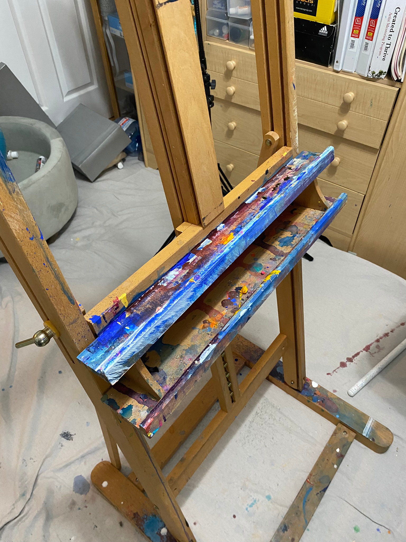 Anne Reid Artist — studio process at the easel, layers in progress