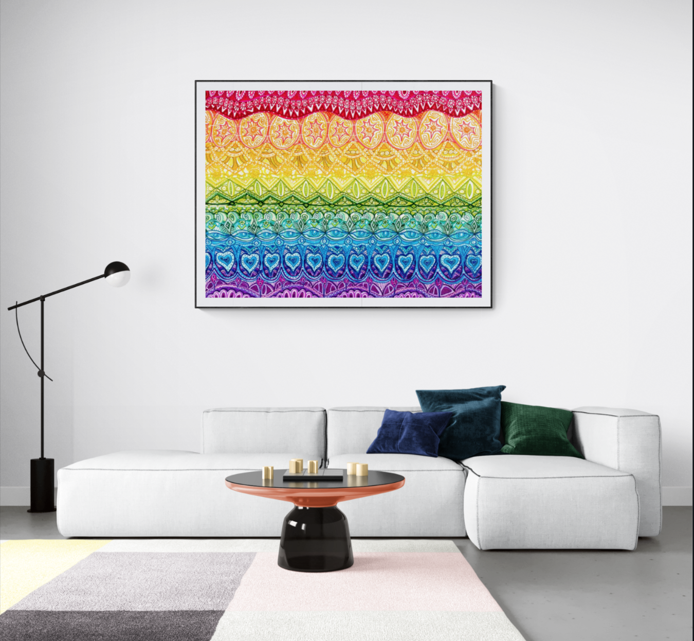 tolerance Berlin rainbow pattern drawing art print