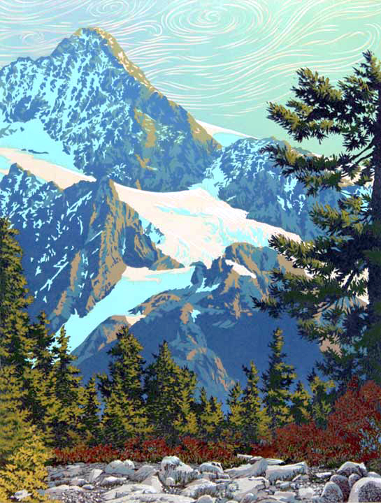 Glorious Day, linocut print by William H. Hays