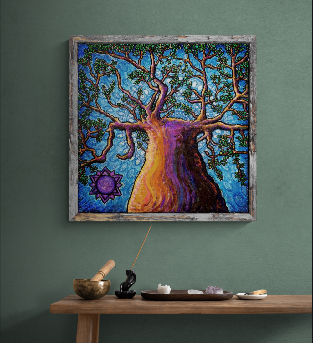 crown chakra meditation painting art print