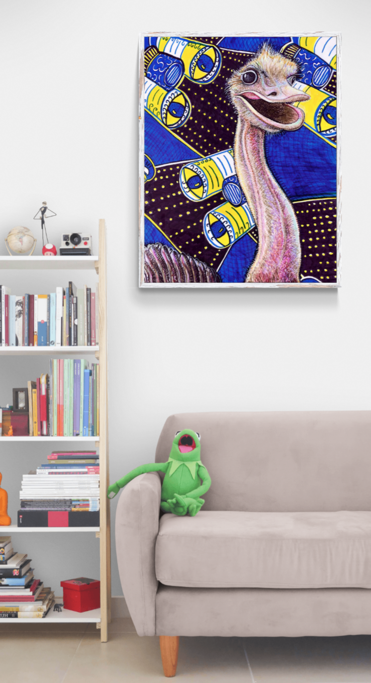 look at me ostrich art print