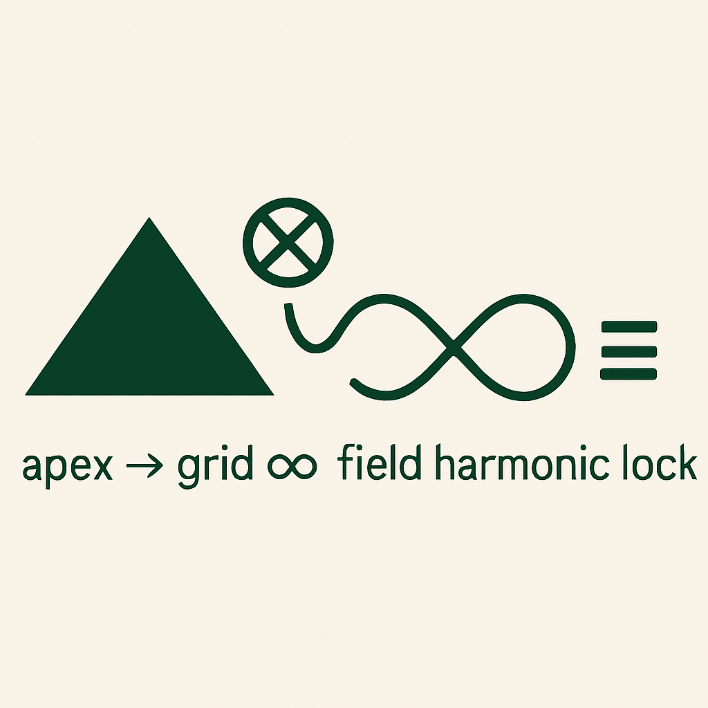 Pyramid-grid resonance string glyph showing harmonic connection