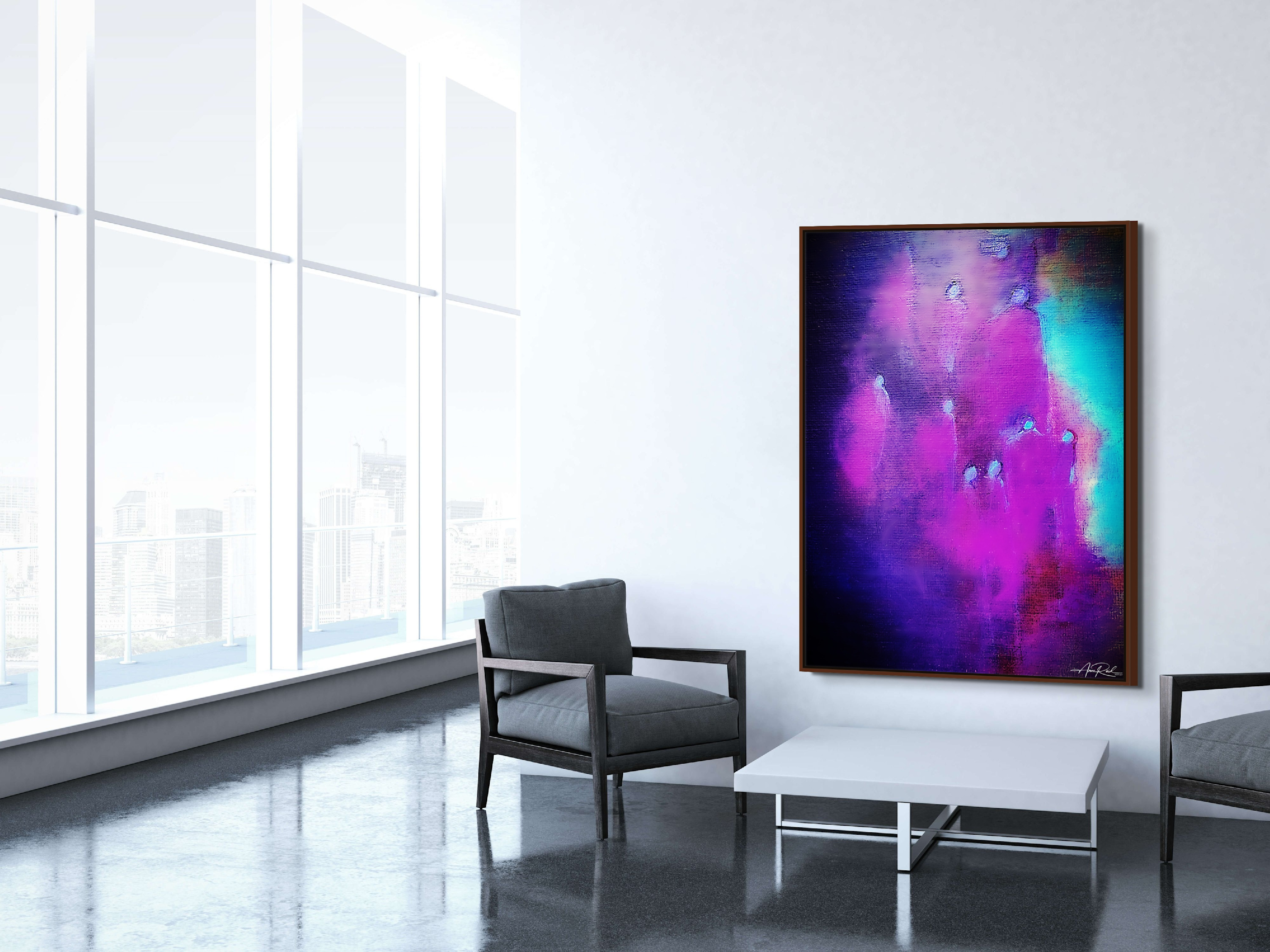 The Breaker 8, fine art print by Anne Reid Artist shown in a hospitality waiting area setting