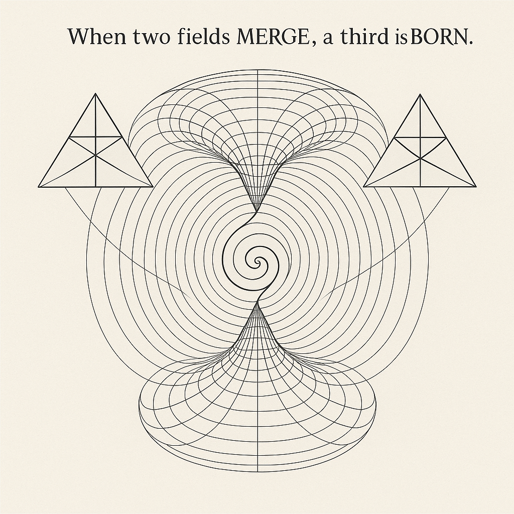 Two fields merging to form a third field—fine-line toroidal geometry