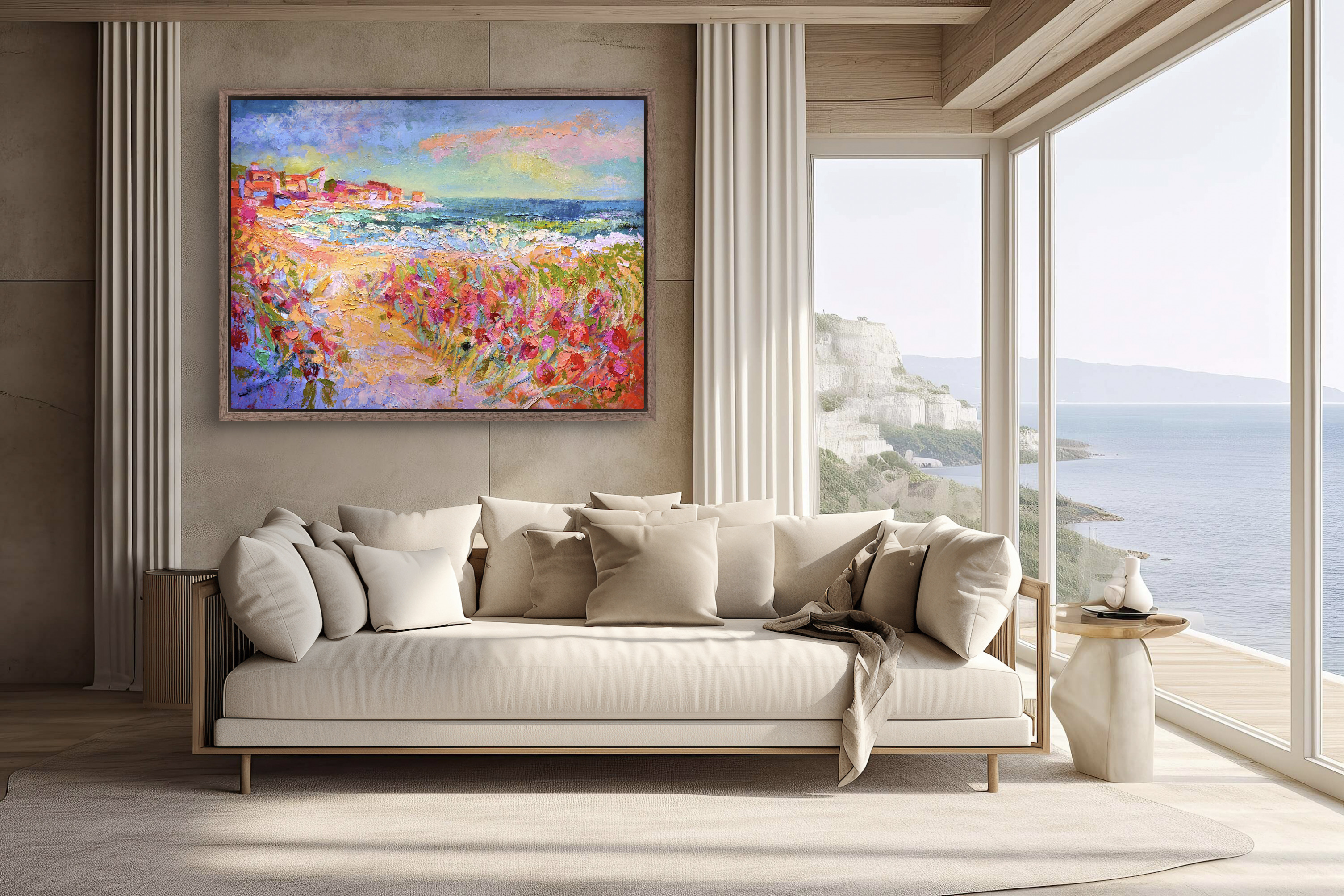Take the Wild Rose Path Beach Painting