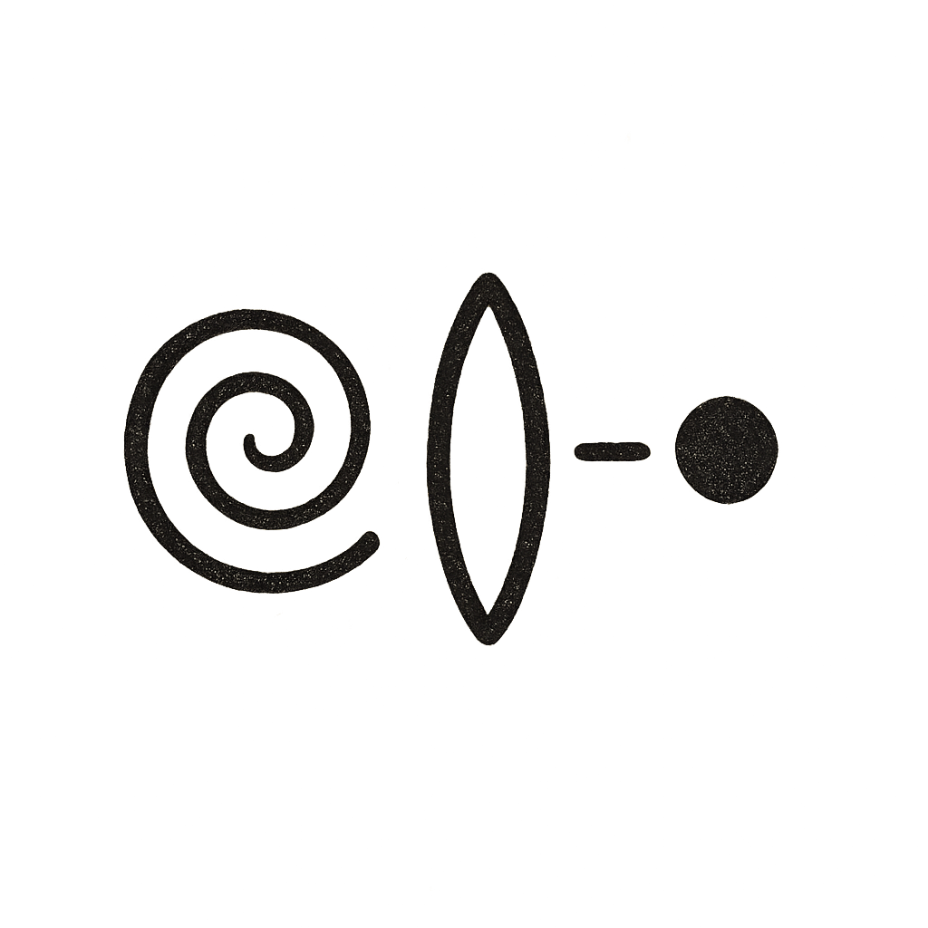 Resonance collapse glyph: spiral, observer, and activated dot