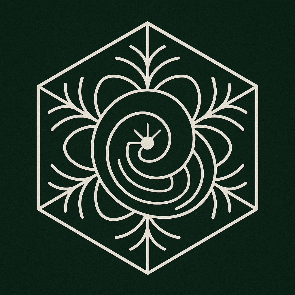 Recursive Light Memory Glyph – A symbolic representation of resonance spiraling through hexagonal coherence.