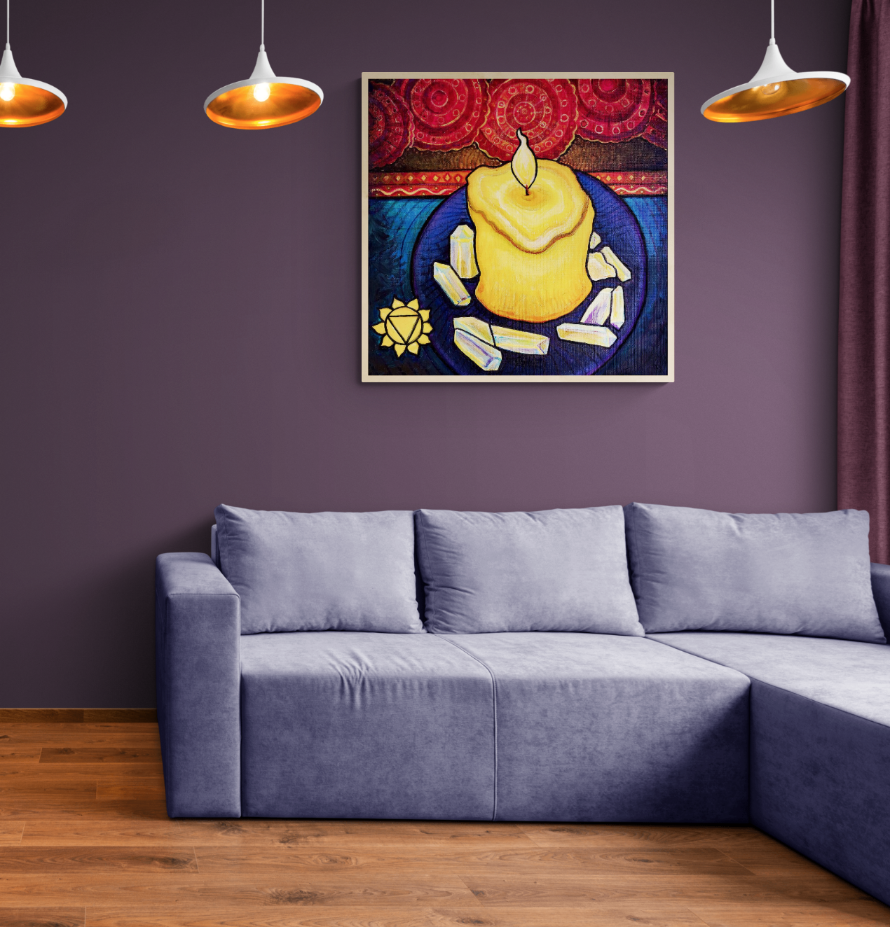 flame solar plexus power chakra meditation painting