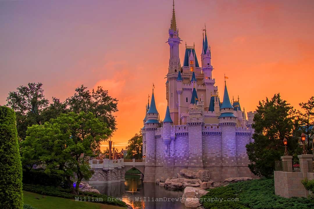 Cinderella Castle Sunset - Disney Canvas Wall Art