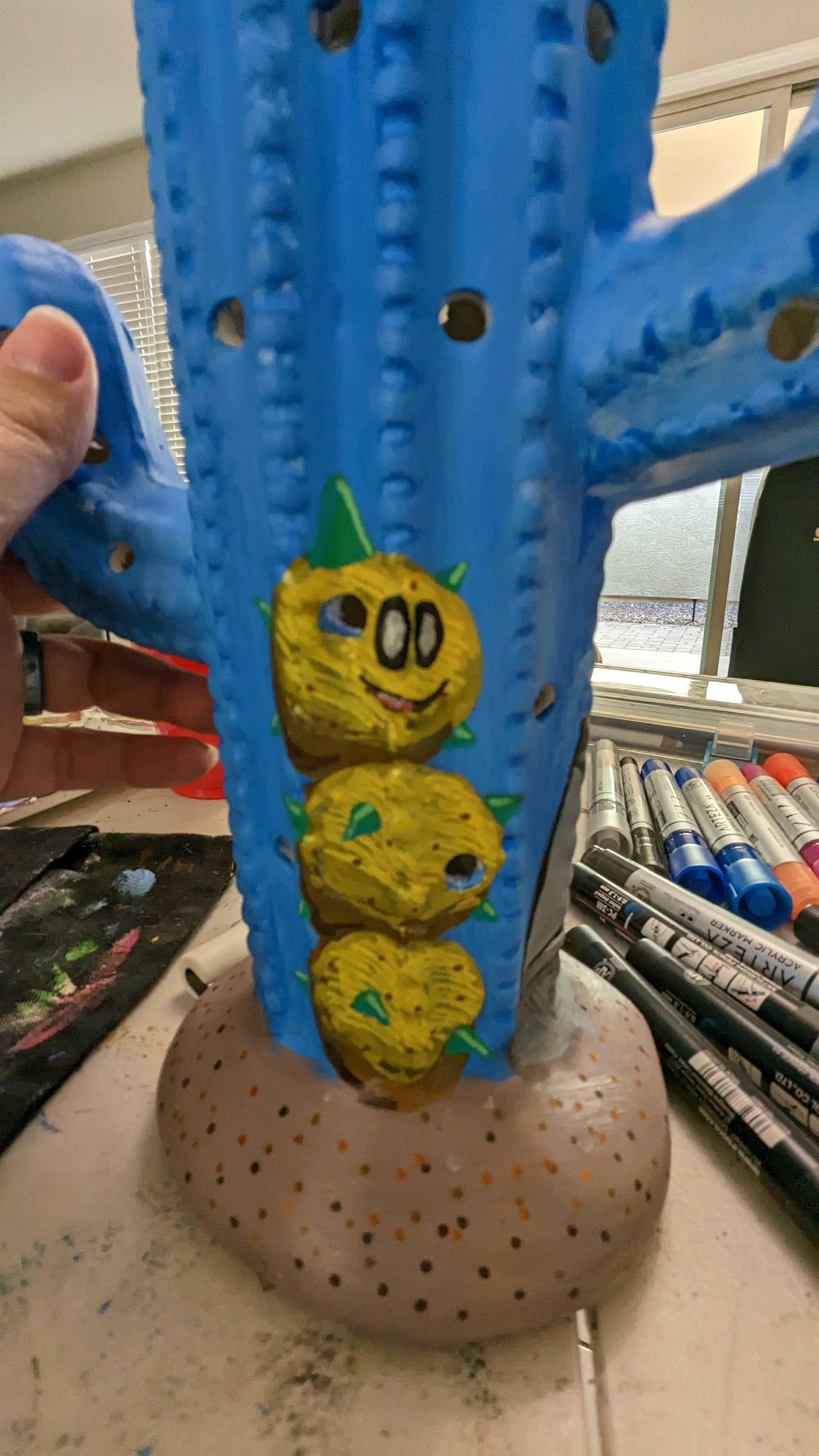 Attempt 2: Hand painted background with a Pokey.