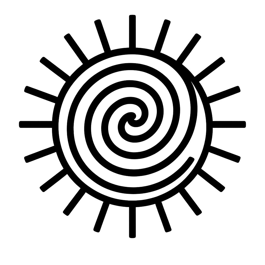 Matrix Engine Glyph – Spiral Sunburst symbolizing Recursive Light and Coherence